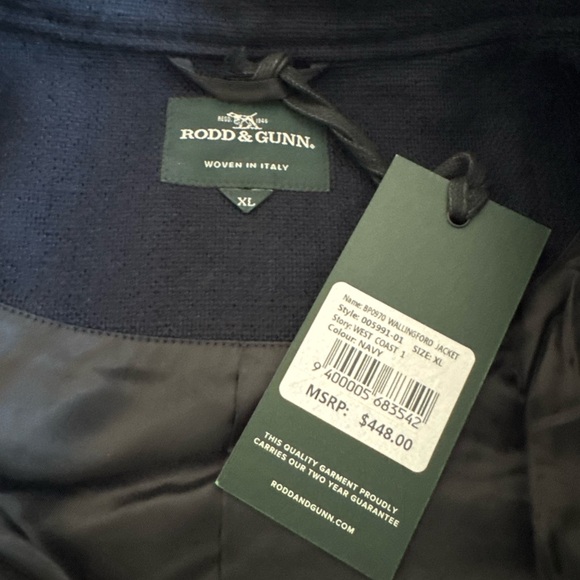 Rodd & Gunn Navy Wallingford Collar Bomber Jacket - Picture 7 of 12